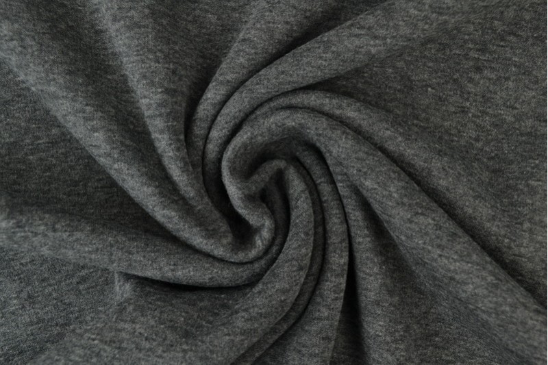 Alpenfleece sweaterstof donkergrijs melange
