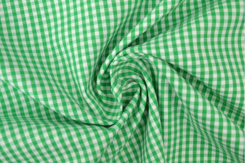 Boerenbont katoen ruitjes 2.5mm groen