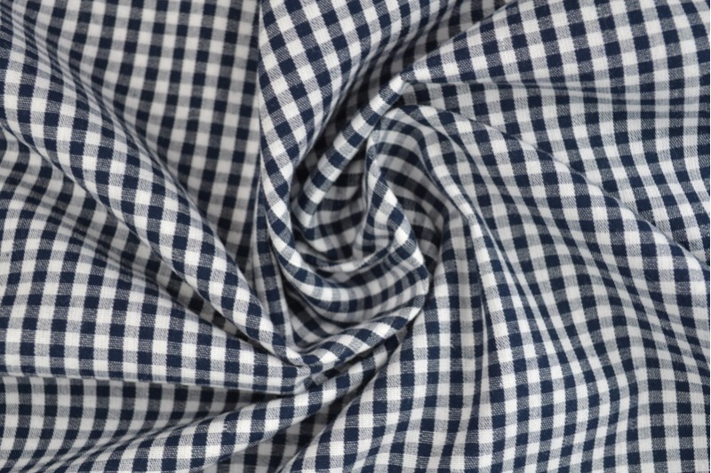 Boerenbont katoen ruitjes 2.5mm navy