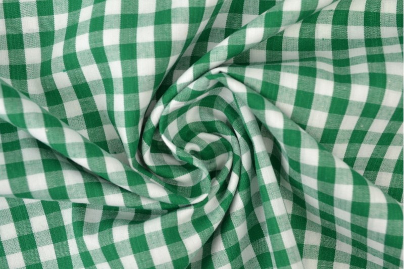 Boerenbont katoen ruitjes 6.5mm donkergroen