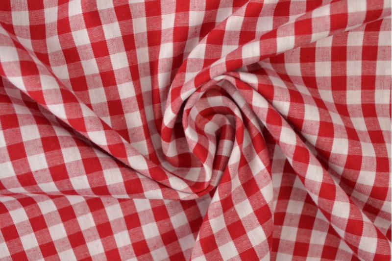 Boerenbont katoen ruitjes 6.5mm rood
