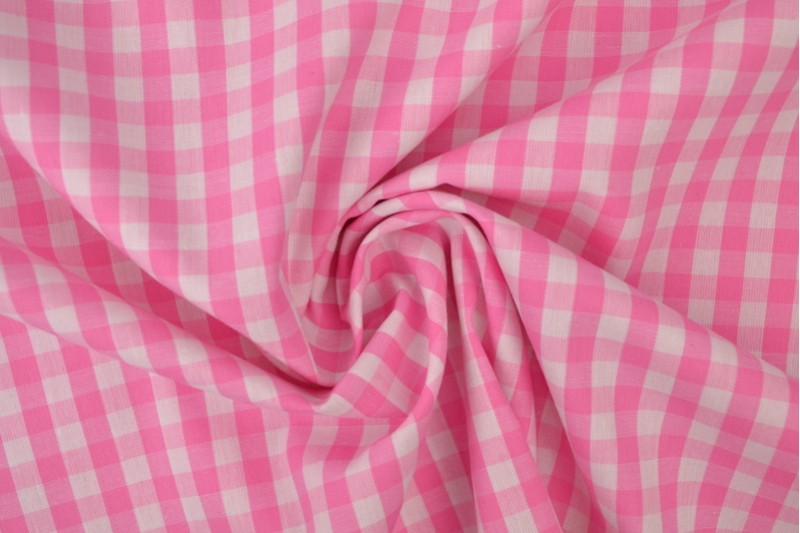 Boerenbont katoen ruitjes 6.5mm roze