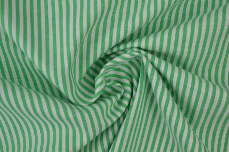 Boerenbont katoen streepjes 2.5mm groen