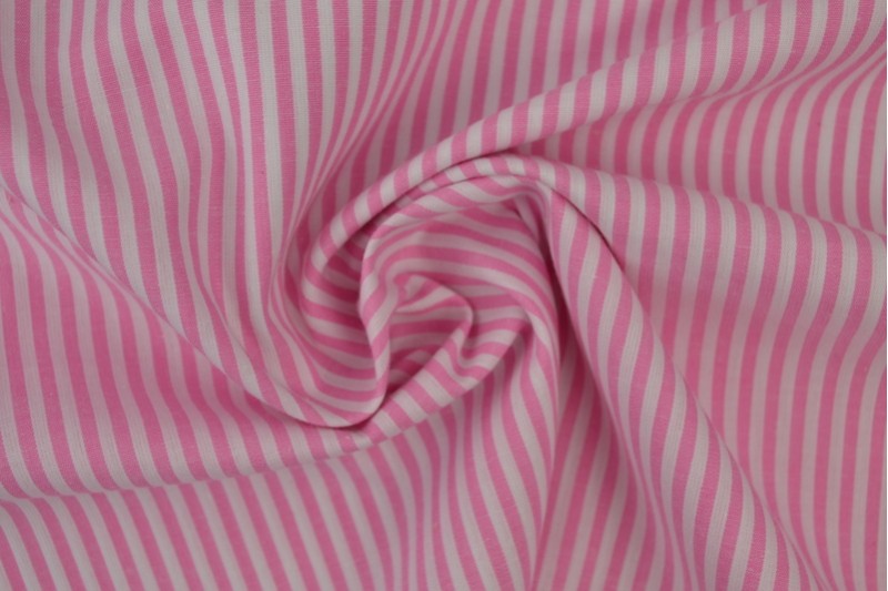 Boerenbont katoen streepjes 2.5mm roze