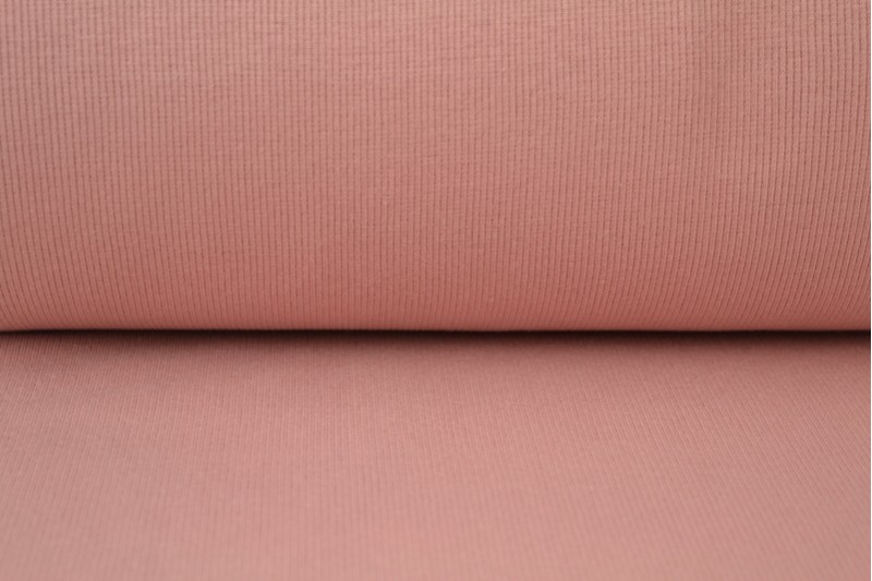 Boordstof rib oud roze, rol