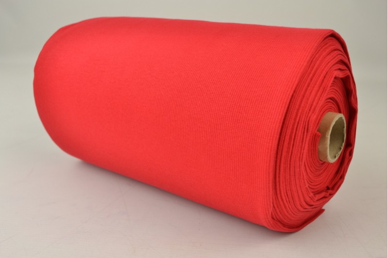 Boordstof rib rood, rol