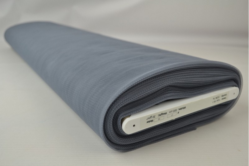 Brandvertragende tule 300 cm breed grijs