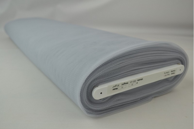 Brandvertragende tule 300 cm breed zilvergrijs