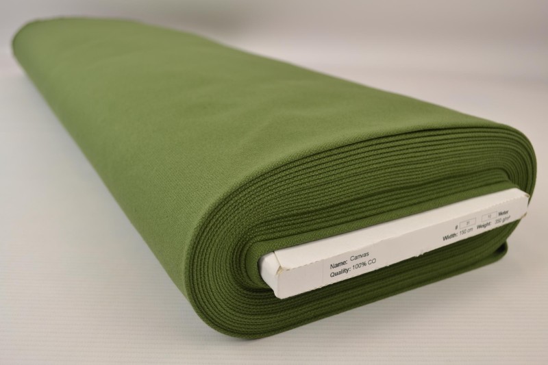 Katoen canvas 350 g/m² mosgroen