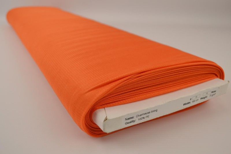 Charmeuse voering donker oranje, rol