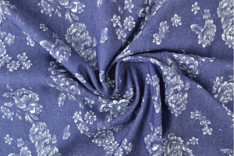 Denim chambray gewassen prints Print 12-04