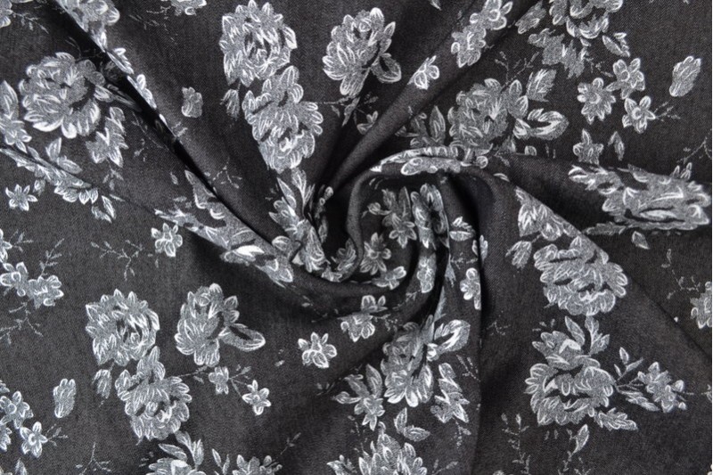 Denim chambray gewassen prints Print 12-06