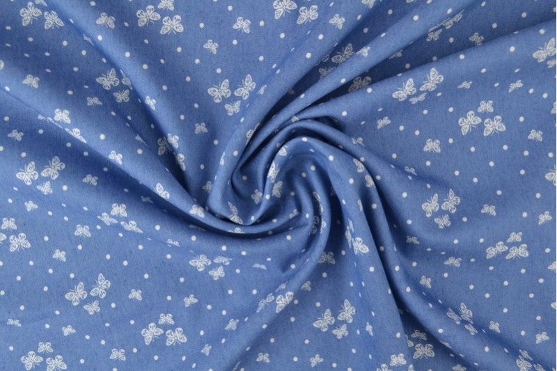 Denim chambray gewassen prints Print 16-02