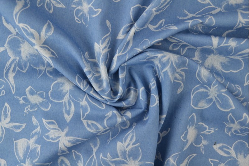 Denim chambray gewassen prints Print 18-01