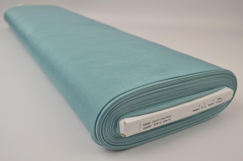 Denim-look viscose shine vintage groen