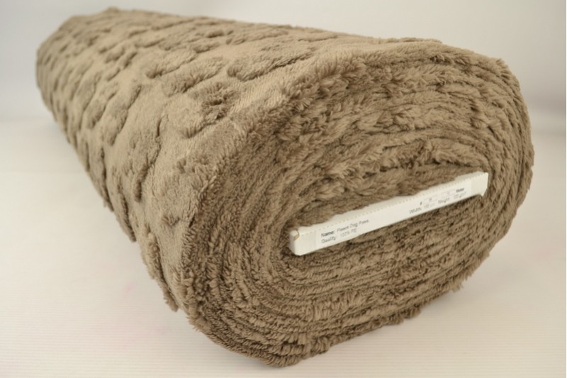 Fleece hondenpootjes taupe, rol