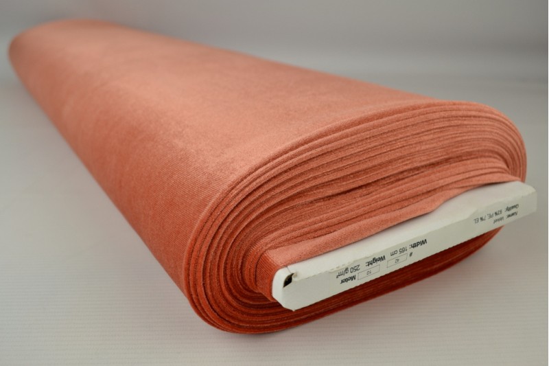 Fluweel stretch koper, rol