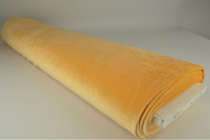 Fluweel stretch okergeel, rol