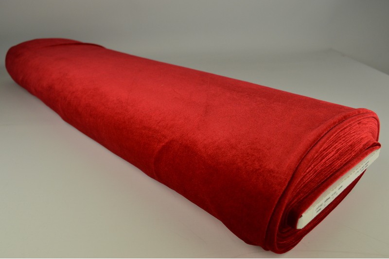 Fluweel stretch rood, rol