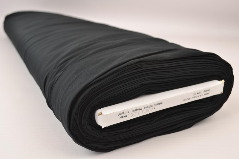 Brandvertragend katoen 300 cm breed, zwart, rol