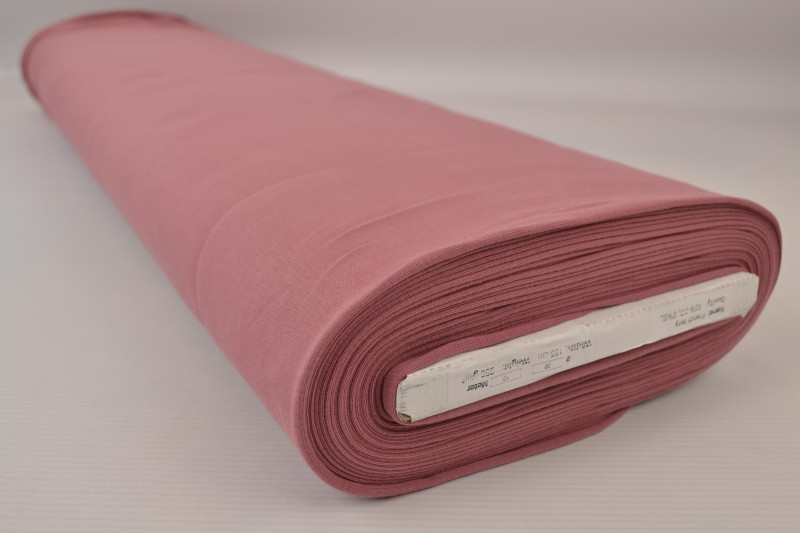 French terry donker oud roze, rol