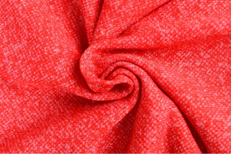 French terry melange viscose rood