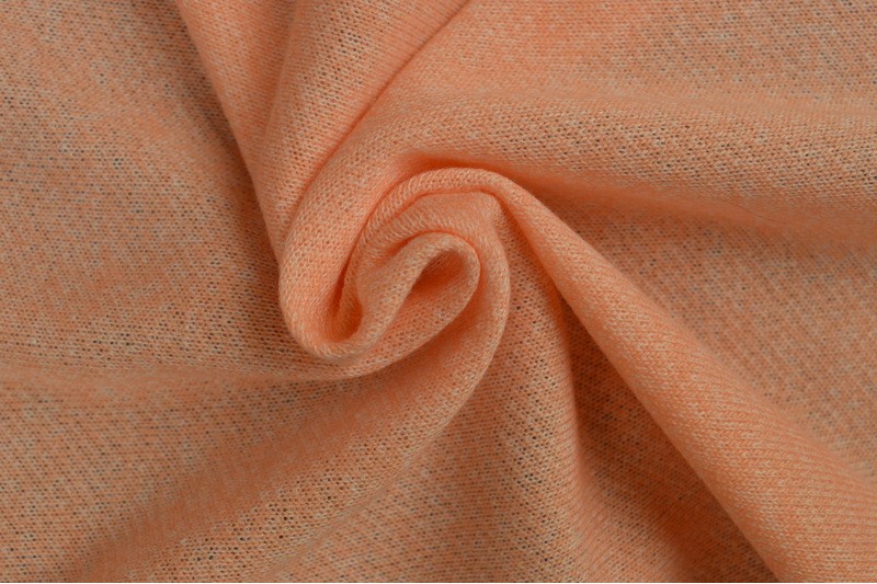 French terry melange viscose zalm roze