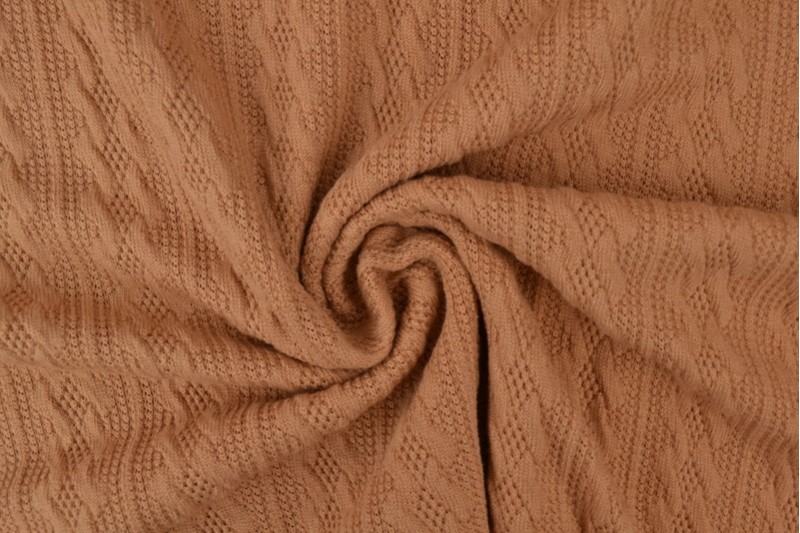Jacquard gebreid kabel beige
