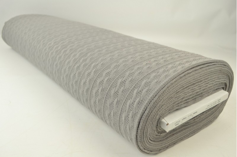 Jacquard gebreid kabel donkergrijs, rol