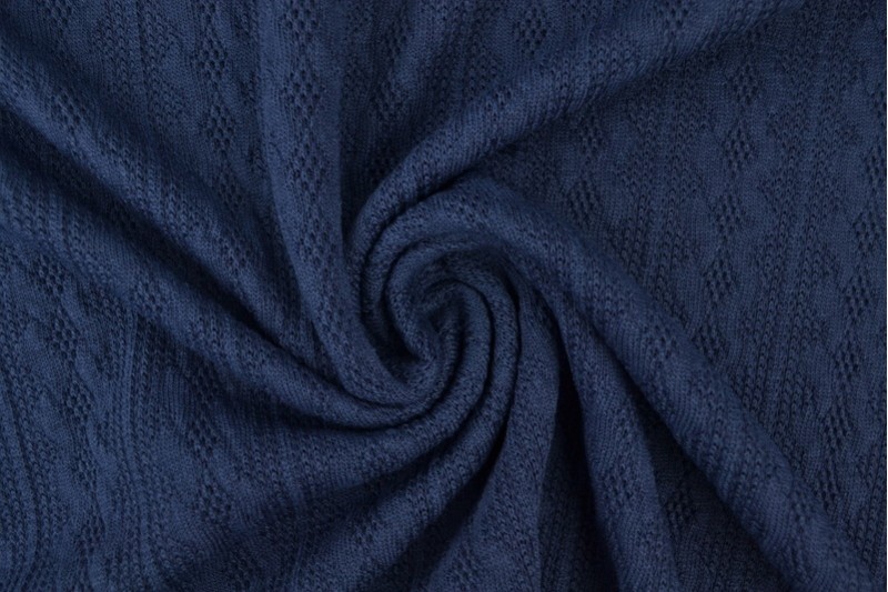 Jacquard gebreid kabel navy