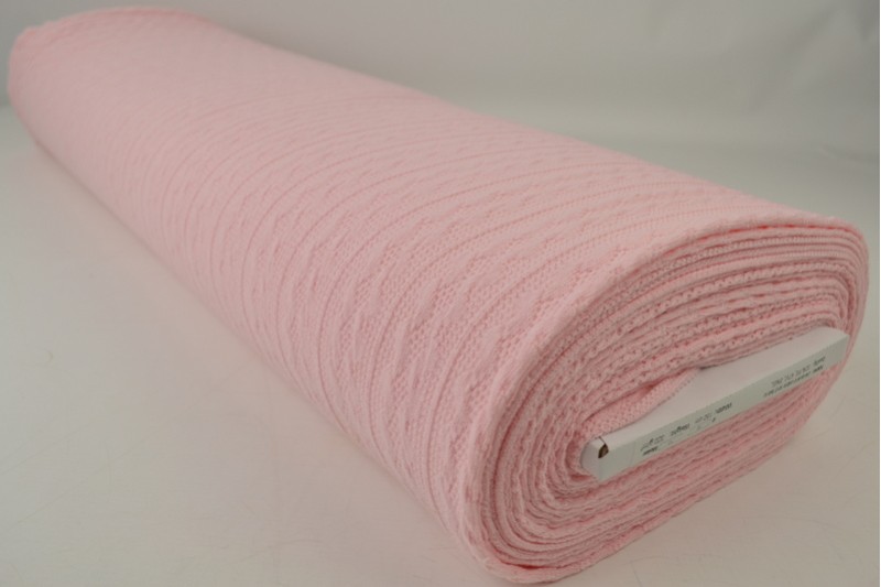 Jacquard gebreid kabel roze, rol