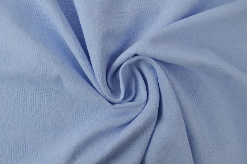 Katoen jacquard aqua blauw, rol