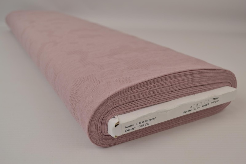 Katoen jacquard donker oud roze