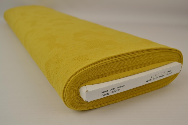 Katoen jacquard geel, rol