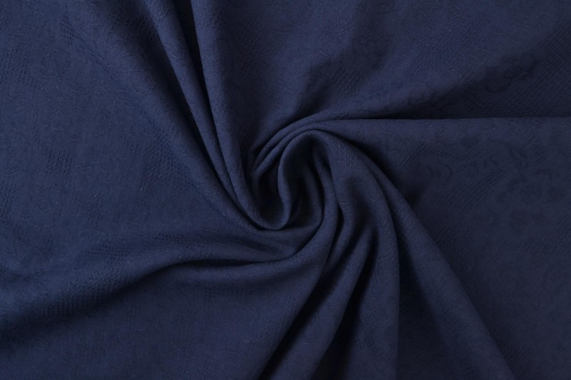 Katoen jacquard navy blauw, rol
