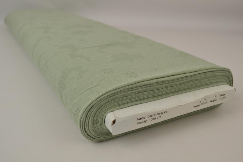 Katoen jacquard oud groen