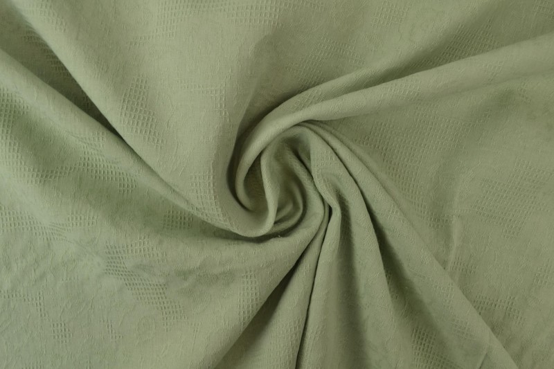 Katoen jacquard oud groen, rol
