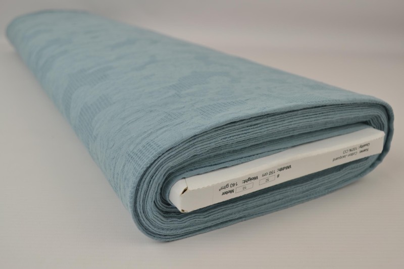Katoen jacquard vintage blauw