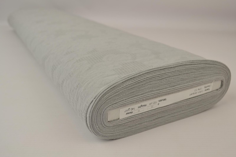 Katoen jacquard zilvergrijs