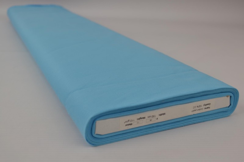 Katoen poplin aqua blauw