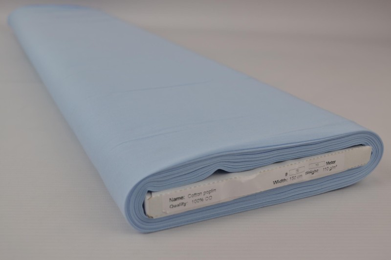 Katoen poplin baby blauw
