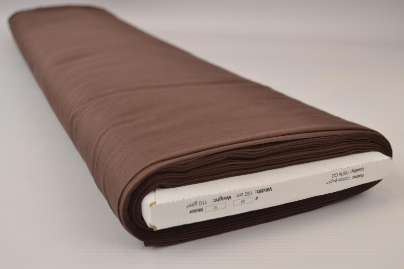 Katoen poplin bruin