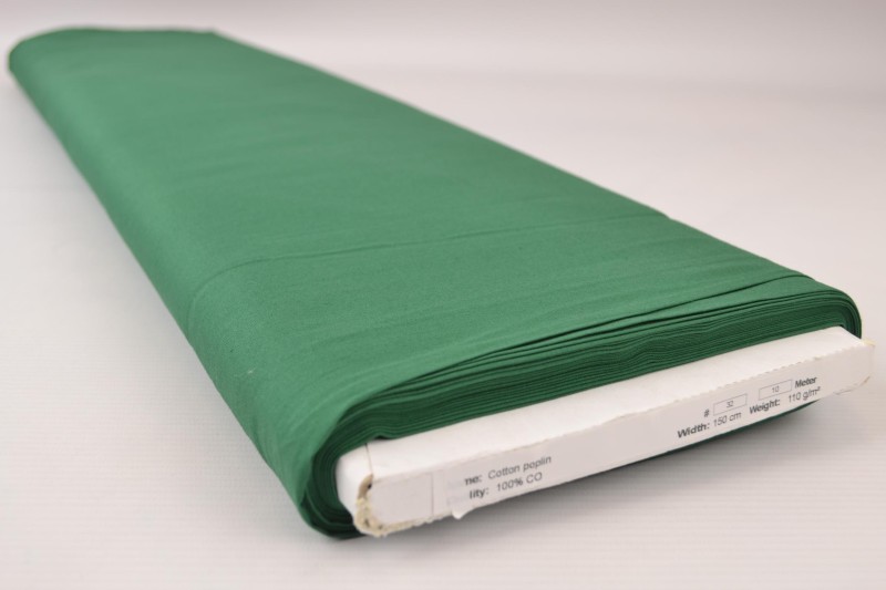 Katoen poplin donker groen