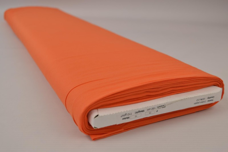 Katoen poplin donker oranje