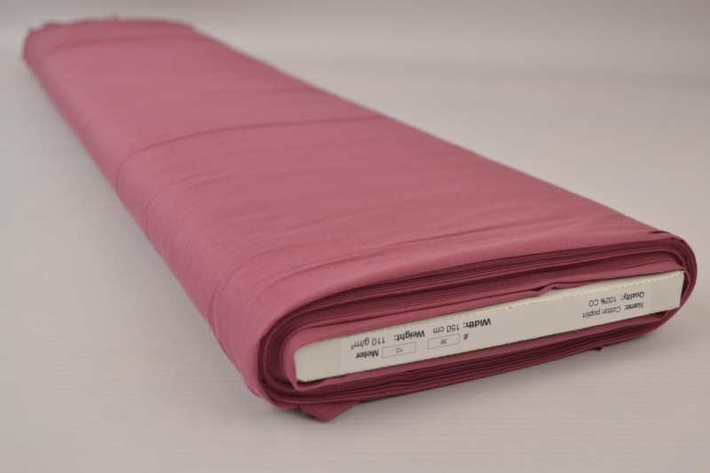 Katoen poplin donker oud roze