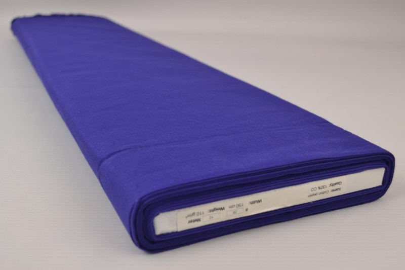 Katoen poplin donkerblauw