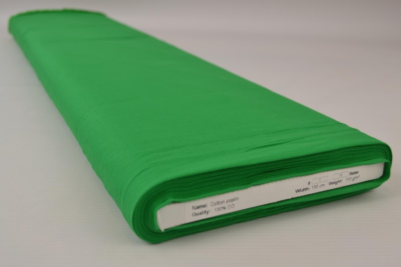 Katoen poplin groen, rol