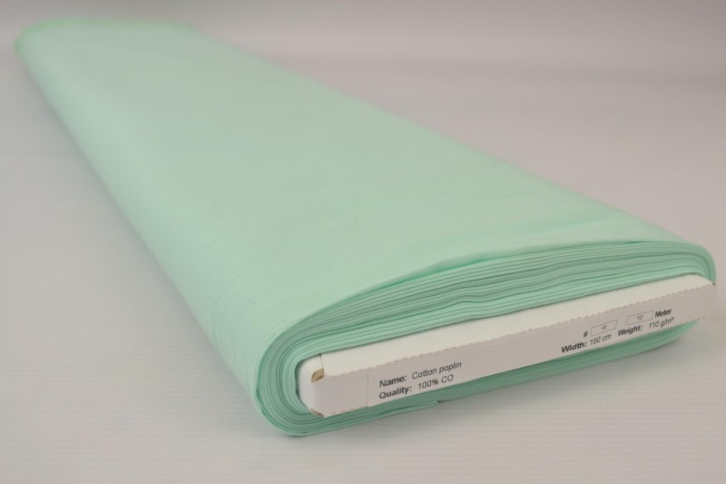 Katoen poplin licht mint
