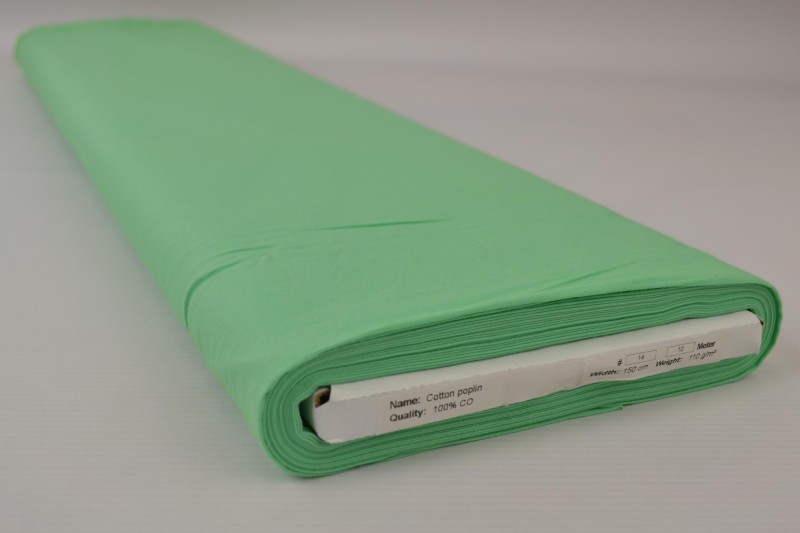 Katoen poplin mint groen