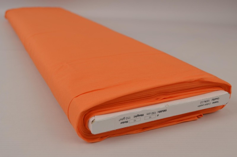 Katoen poplin oranje